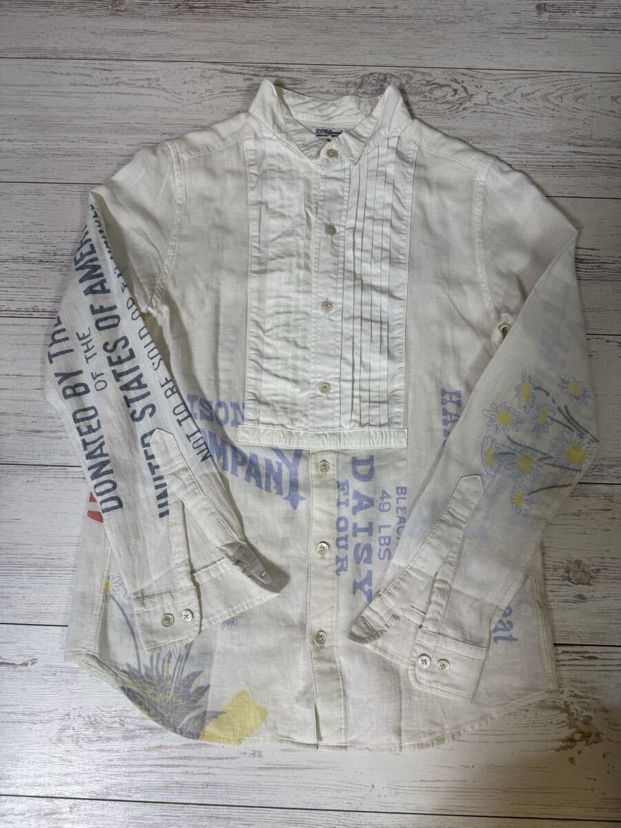 フィス Wガーゼドッキングドレスシャツsize160バスト幅44 丈63試着程度、大人の女性も着用可能です。2万くらいのお洋服と聞いています拍卖