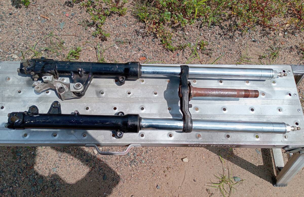 セール中! NS250 予備に 純正 フロントフォーク (左右セット) 三又付き HONDA拍卖