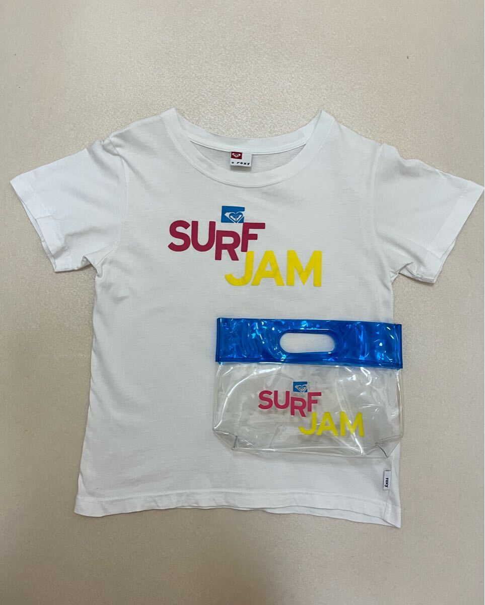 ロキシー ROXY Tシャツ 半袖 ビニールバッグ ビニールポーチ 大会限定 レア 白T M拍卖