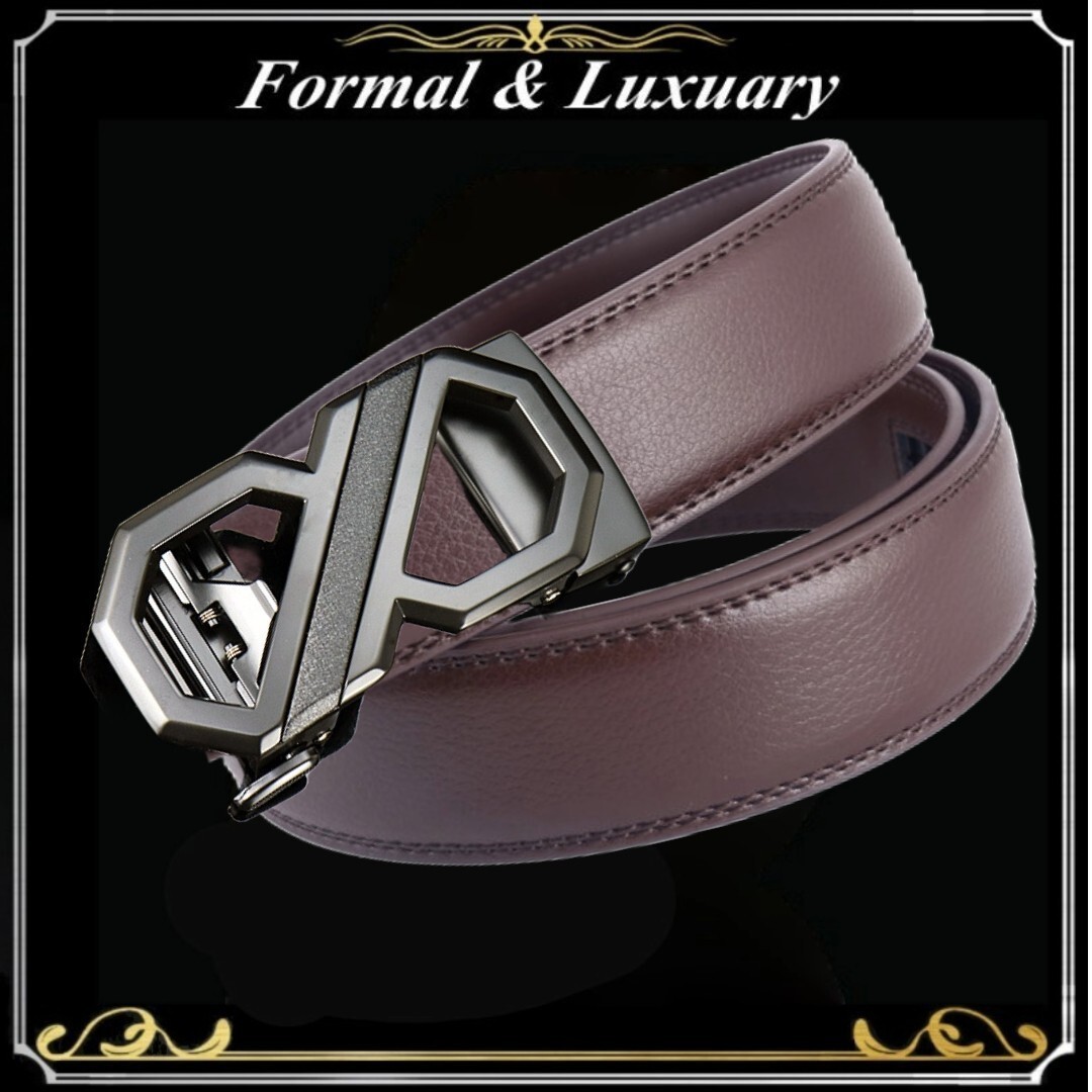 ベルト j51【茶】ダーク 穴なし 無段階調整ベルト ゴルフベルト 人気 オートロック メンズ 革 ジーンズ ビジネス カジュアル拍卖