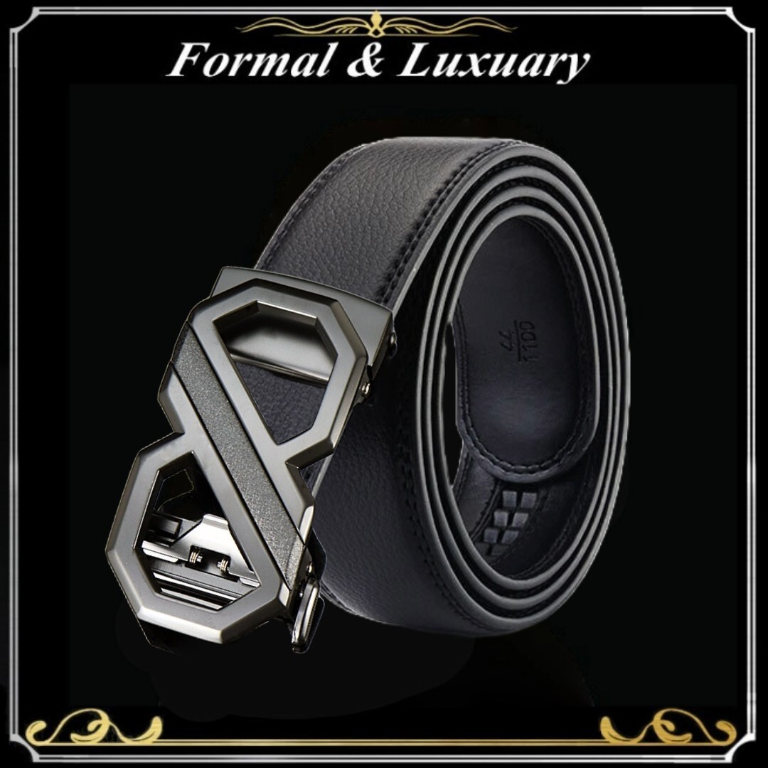 ベルト j51【黒】折りたたみ発送 ブラック 穴なし 無段階調整ベルト ゴルフベルト 人気 オートロック メンズ 革 ビジネス カジュアル拍卖