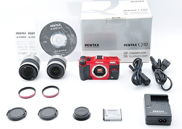 PENTAX ペンタック Q10 レッド ミラーレス一眼カメラ 2セットレンズ 5-15mm 15-45mm 元箱 付 #65拍卖