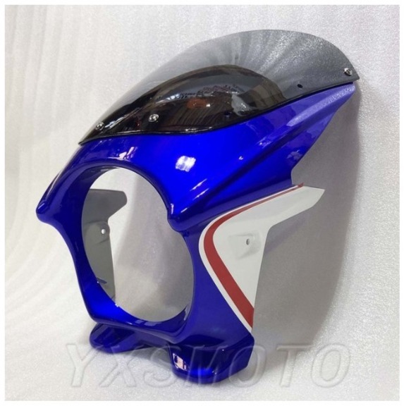 ★☆【52%OFF!!】 ビキニ カウル フロント スクリーン カバー CB400 CB1300 ZRX ZX YZF GSX ホンダ ヤマハ カワサキ ブルーホワイト☆★拍卖