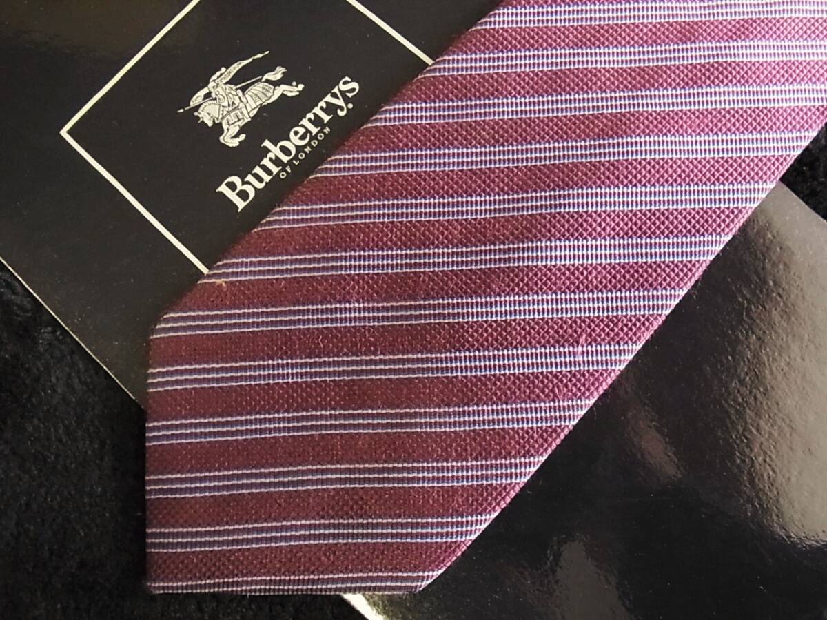 ■E0232N■在庫処分SALE■バーバリー【BURBERRY LONDON】【ストライプ 柄】ネクタイ★拍卖