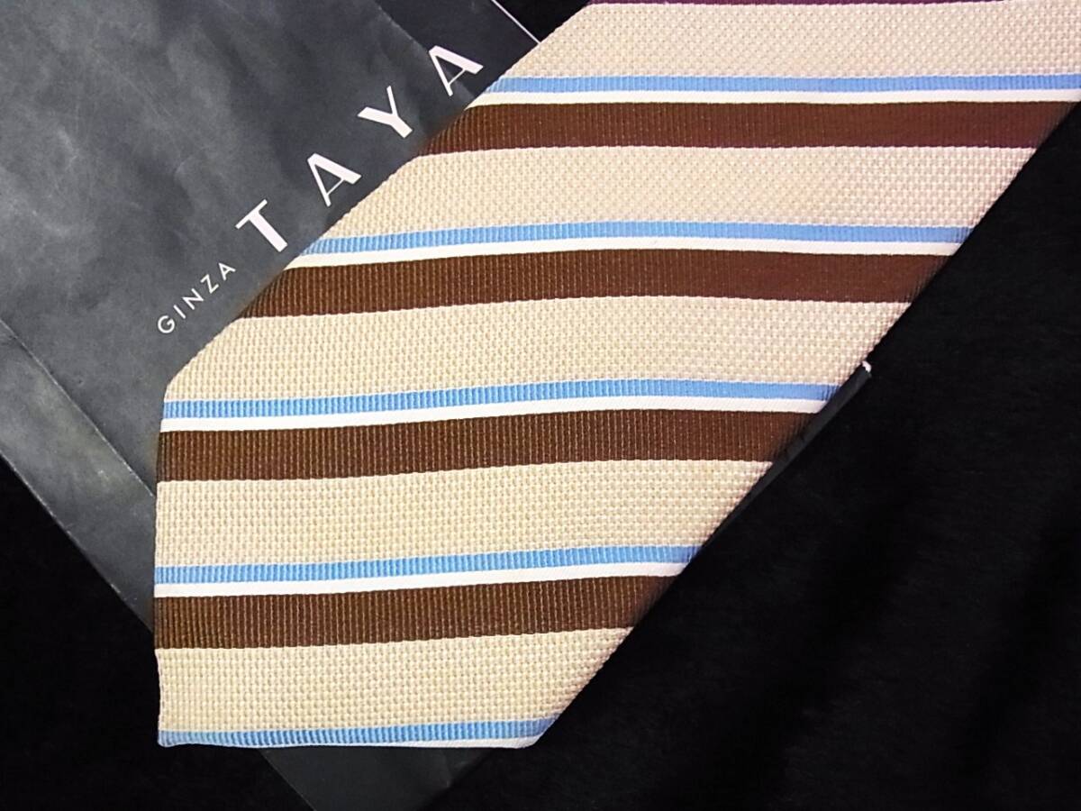 ■E0251N■在庫処分SALE■銀座の老舗TAYA田屋【ストライプ 柄】ネクタイ★★拍卖