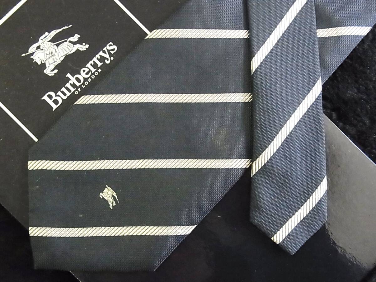 ■E0258N■在庫処分SALE■バーバリー【ロゴ入】【BURBERRY】【ストライプ 柄】ネクタイ★★拍卖
