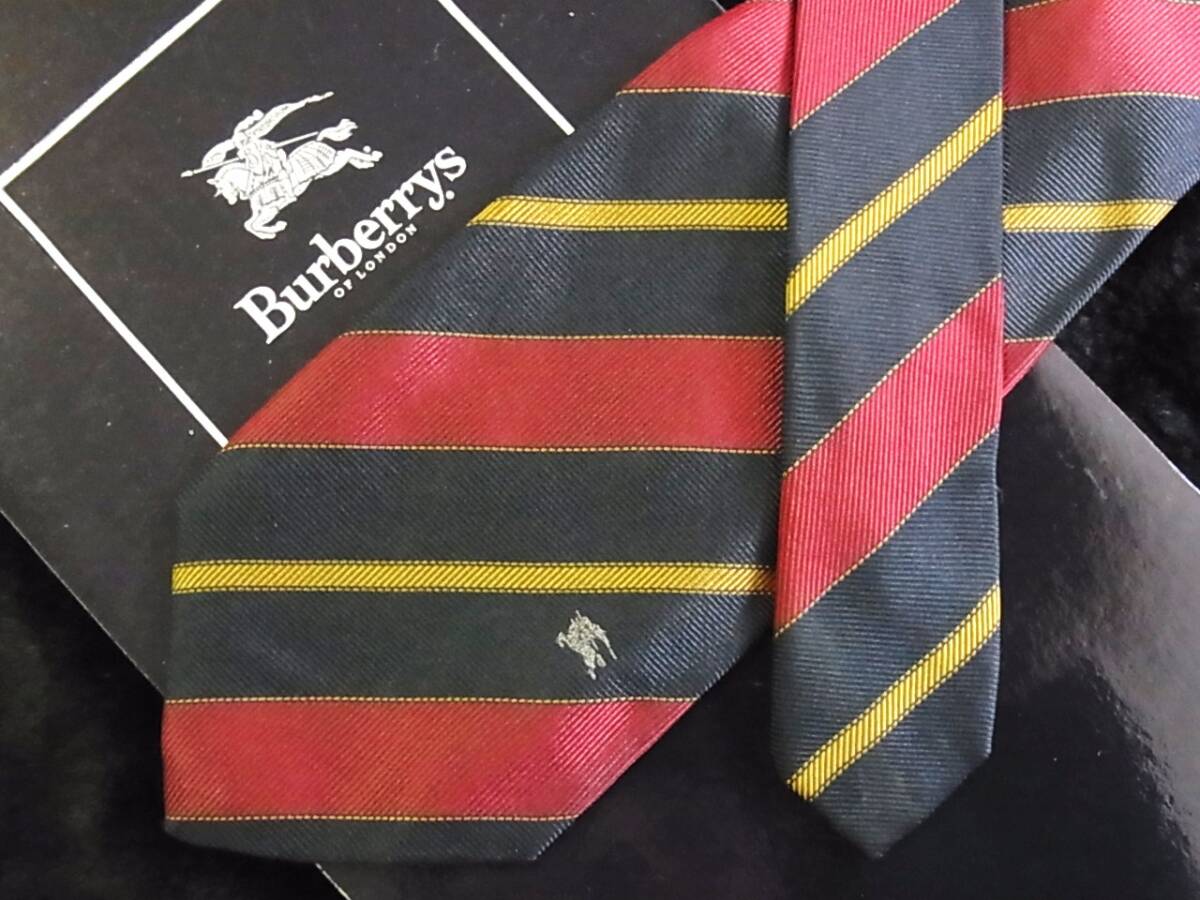 ■E0260N■在庫処分SALE■バーバリー【ロゴ入】【BURBERRY】【ストライプ 柄】ネクタイ★★拍卖
