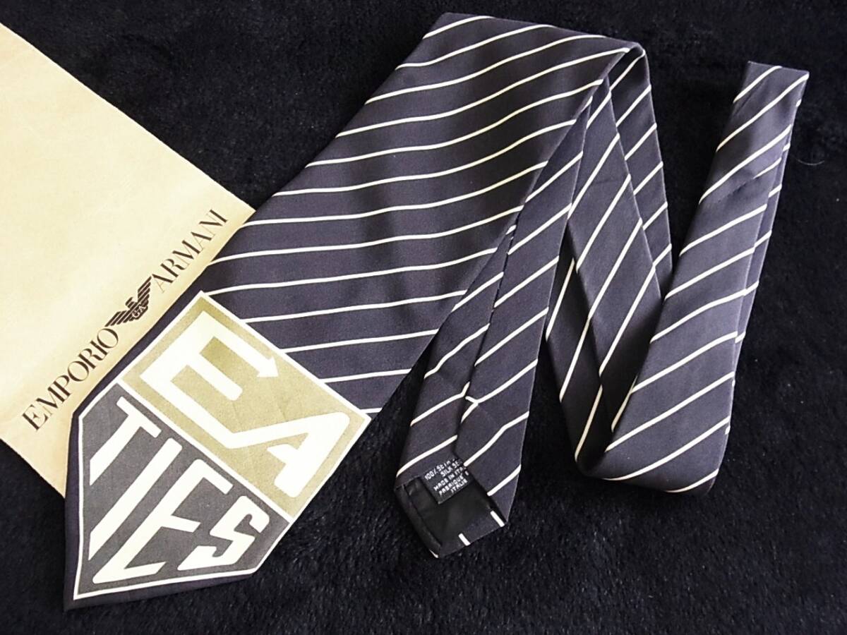 ■E0322■在庫処分SALE■エンポリオ アルマーニ【人気のEAロゴ ストライプ 柄】ネクタイ★★拍卖