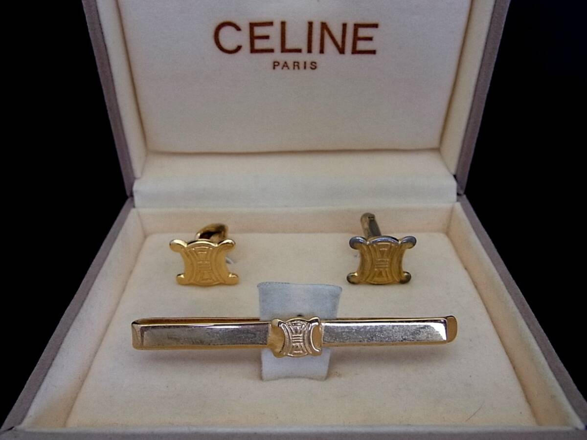 ■№0303■特売③■セリーヌ【CELINE】■カフス・タイピン・ネクタイ ピン セット♪■258拍卖