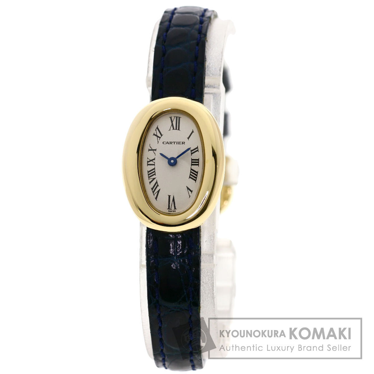 CARTIER カルティエ W1510956 ミニ ベニュワール 腕時計 K18イエローゴールド 革 レディース 中古拍卖