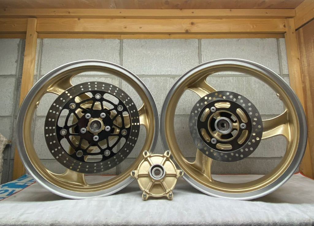 残り3セットのみ!バリオス1型2型 前後ホイール GOLD 純正 塗装後未使用 インスタ販売中 バルブプレゼント!kawasaki 純正品 リペイント品拍卖