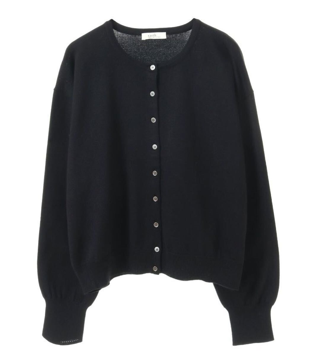 earth music&ecology(アースミュージックアンドエコロジー)UVカット加工クルーネックニットカーディガン レディース 黒(ブラック)拍卖