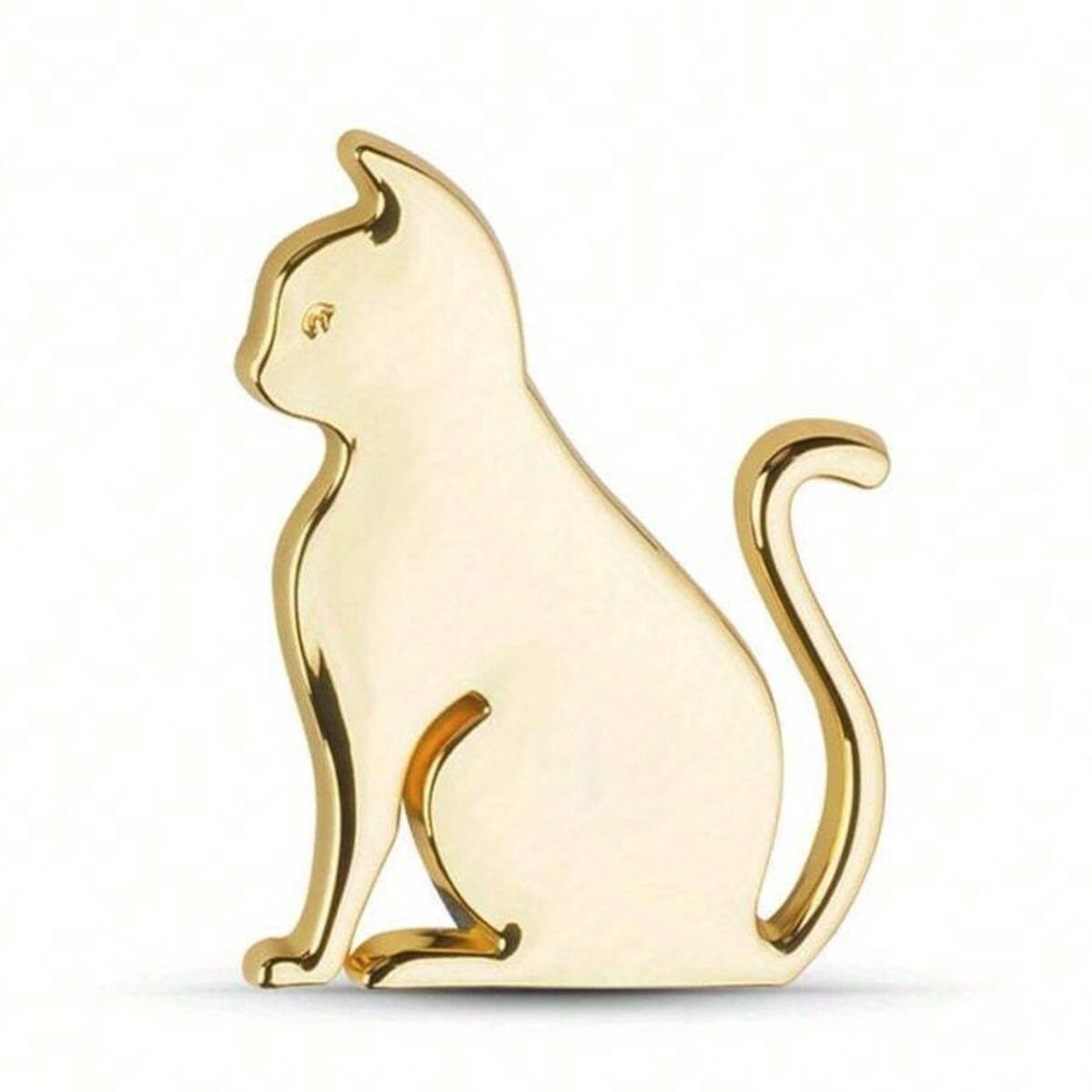 ステッカー 金属 お座りネコ 車用 シール 3D 立体 5.8cm ゴールド 猫 メタル シール 3D 立体 おしゃれ バイク 外装 飾り インテリア t8249拍卖