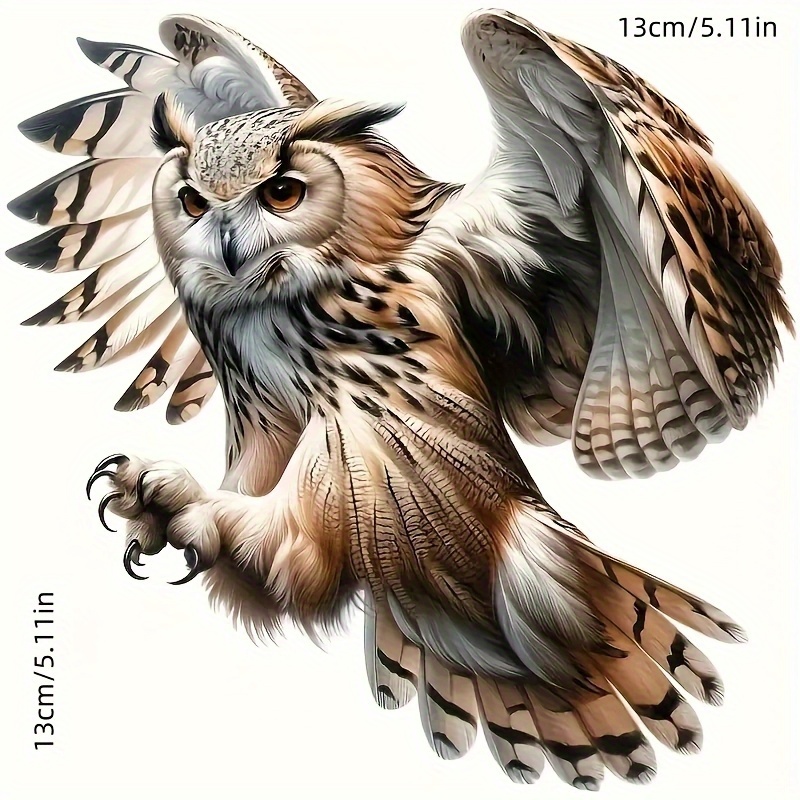 ステッカー 車用 羽を広げたフクロウ シール 13cm 梟 ふくろう 動物 ビニール 防水 おしゃれ かわいい 貼り付け インテリア デカール t8290拍卖