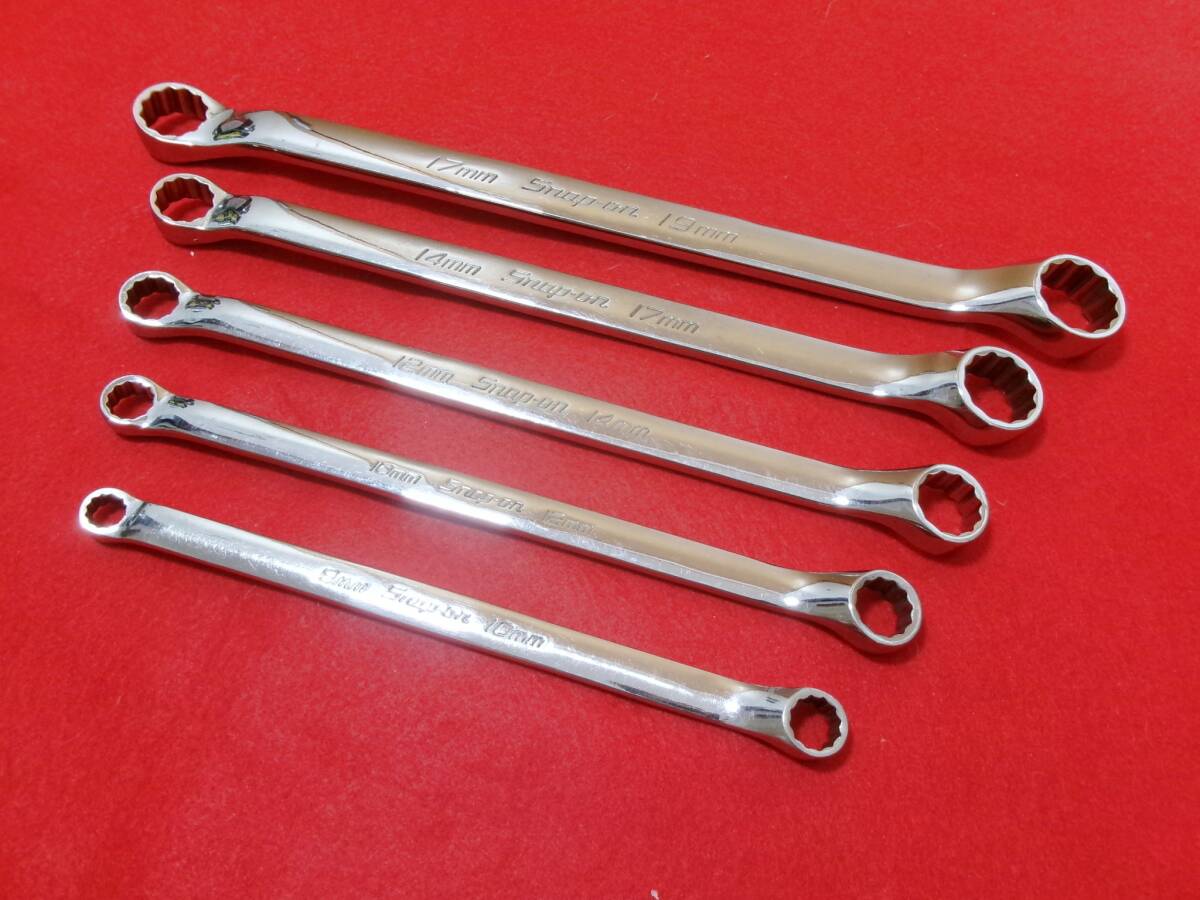 Snap-on スナップオン 10° オフセット メガネレンチ 5本セット 8mm~19mm XBM810A~XBM1719A スタンダードメガネ拍卖