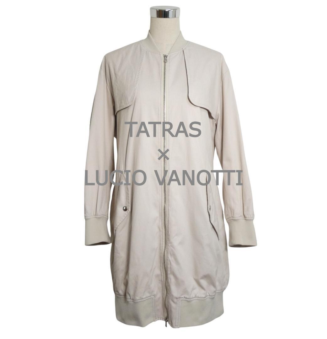 美品 TATRAS×LUCIO VANOTTI タトラス×ルーチョバノッティ サイズ3 コットン フルジップ ベルト ロング丈 ブルゾン コート ベージュ拍卖