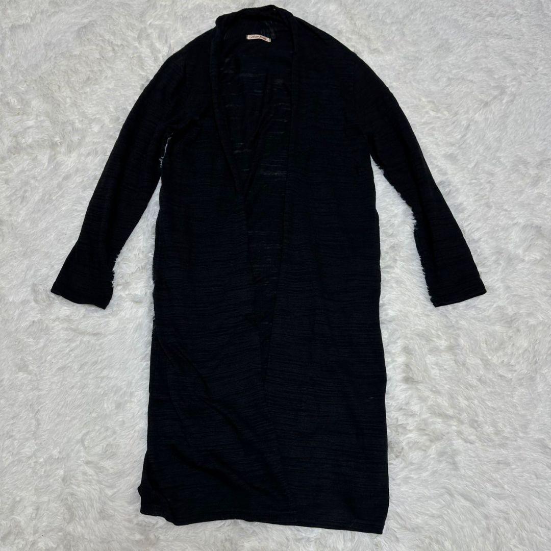 【韓国カーデ】/ロングカーディガン/(M)/トップス/羽織り/黒/ブラック拍卖