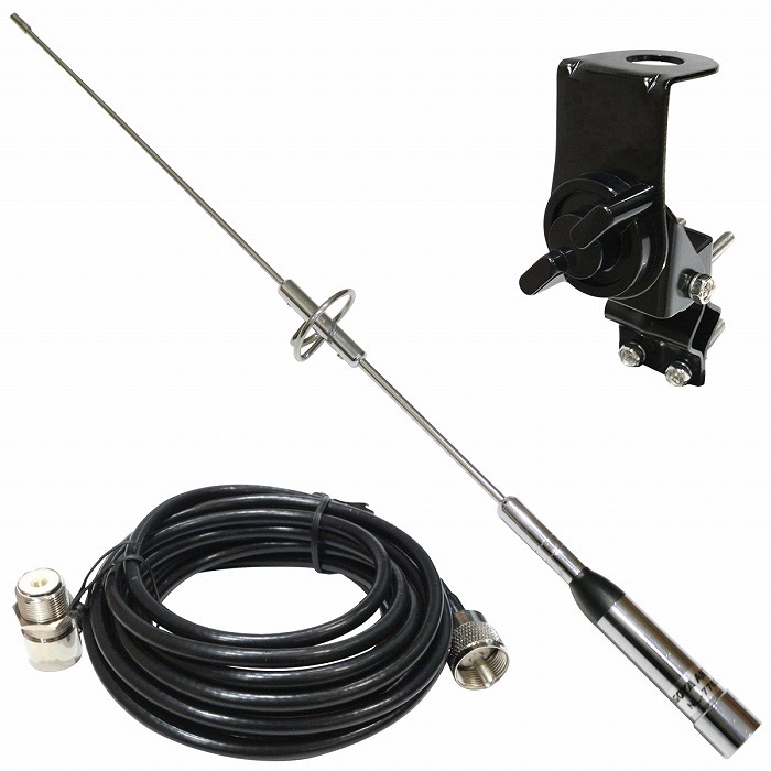 モービルアンテナ 3点セット 180度回転式 144/430MHz 車載 基台 同軸ケーブル 5m MJ-MP M型 アマチュア無線 ルーフレール基台拍卖