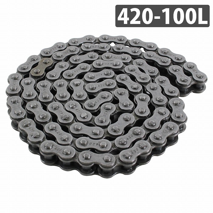 『420-100L』 汎用 バイクチェーン ノンシール ドライブ チェーン 黒/ブラック XR100 XR50 エポ50 スーパーカブ ダックス マグナ拍卖