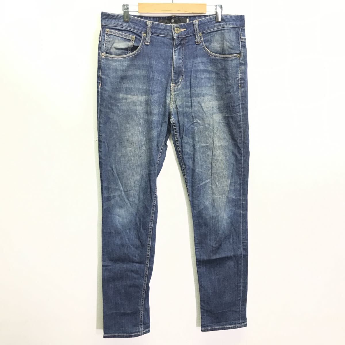 GOODシルエット◎【UNITED ARROWS】ユナイテッドアローズ デニム ジーンズ スリムフィット ユーズド&ダメージ加工 インディゴ L /Y35165ii拍卖