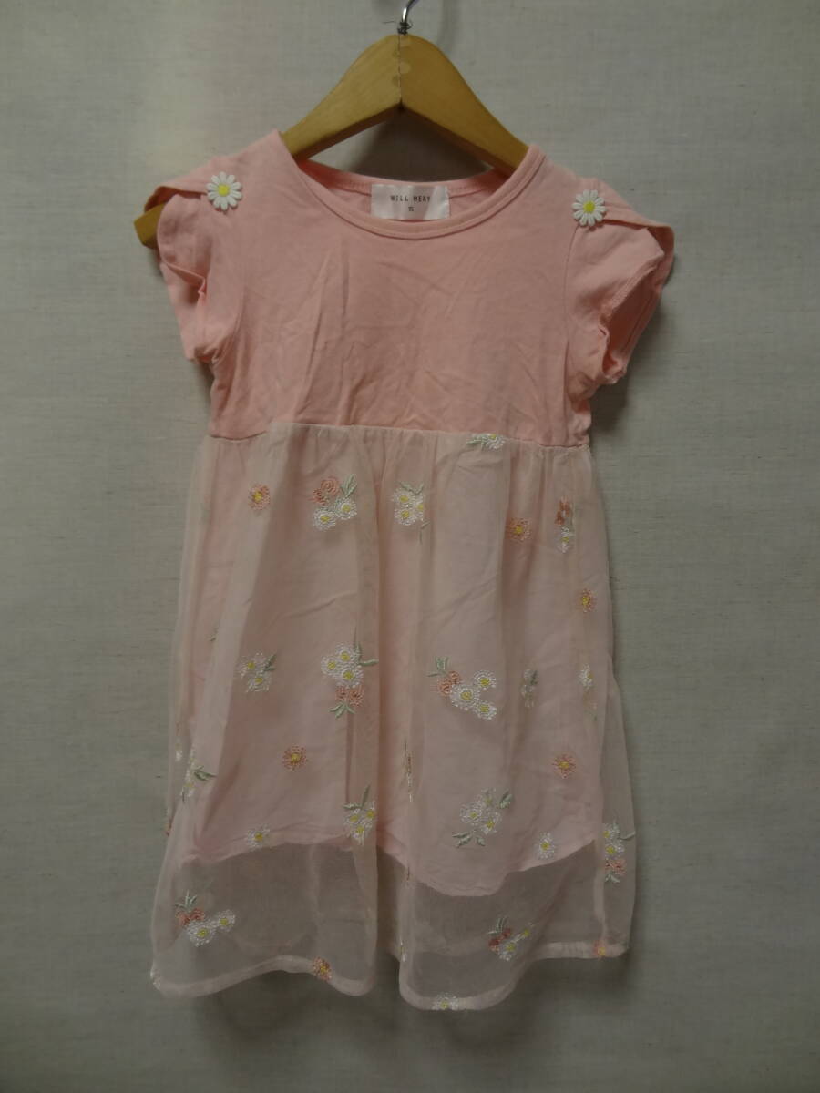 全国送料無料 WILL MERY 丸高衣料 子供服キッズベビー女の子 ピンク色 半袖ワンピース 95拍卖