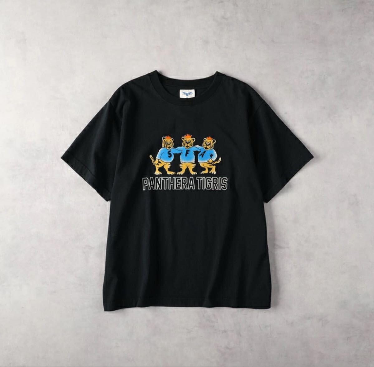 ライトオン ARTEX 新品タグ付き カラーフロッキーTシャツ 半袖Tシャツ 虎 黒 ブラック XL拍卖