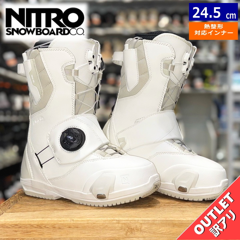 【ラスト1点】 【OUTLET】24-25 NITRO CAVE TLS カラー:WHITE 24.5cm ナイトロ ケーブ レディース スノーボードブーツ 型落ち拍卖