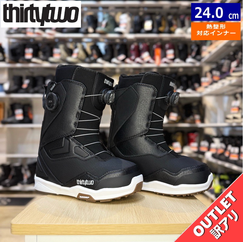 【ラスト1点】 OUTLET 24-25 THIRTYTWO TM-2 DOUBLE BOA W'S BLACK WHITE GUM 24cm サーティーツー レディース スノーボードブーツ 型落ち拍卖