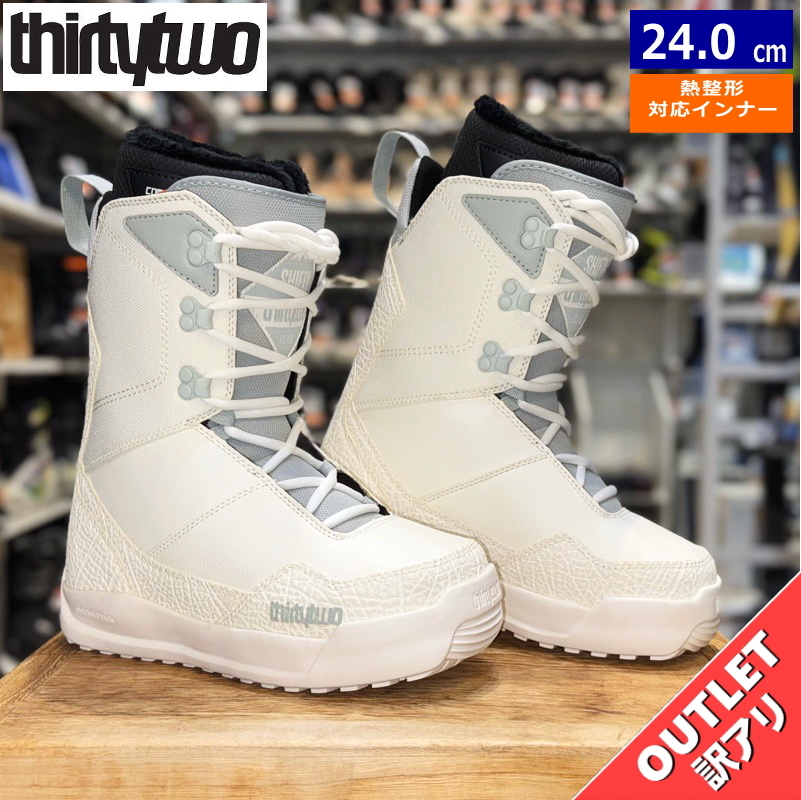 【ラスト1点】 OUTLET 24-25 THIRTYTWO SHIFTY W'S WHITE GREY 24cm サーティーツー シフティー レディース スノーボードブーツ 型落ち拍卖