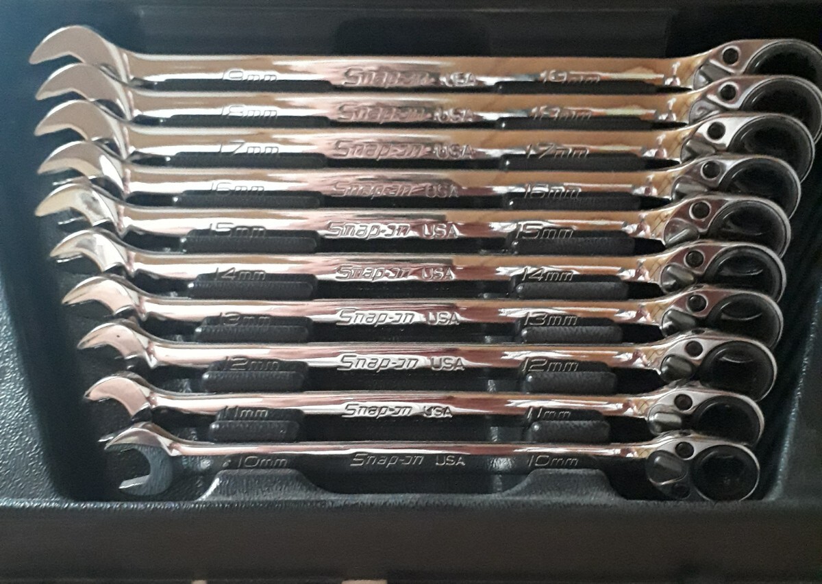 スナップオン Snap-onコンビネーションギアレンチ10~19mm10本セット展示品未使用拍卖