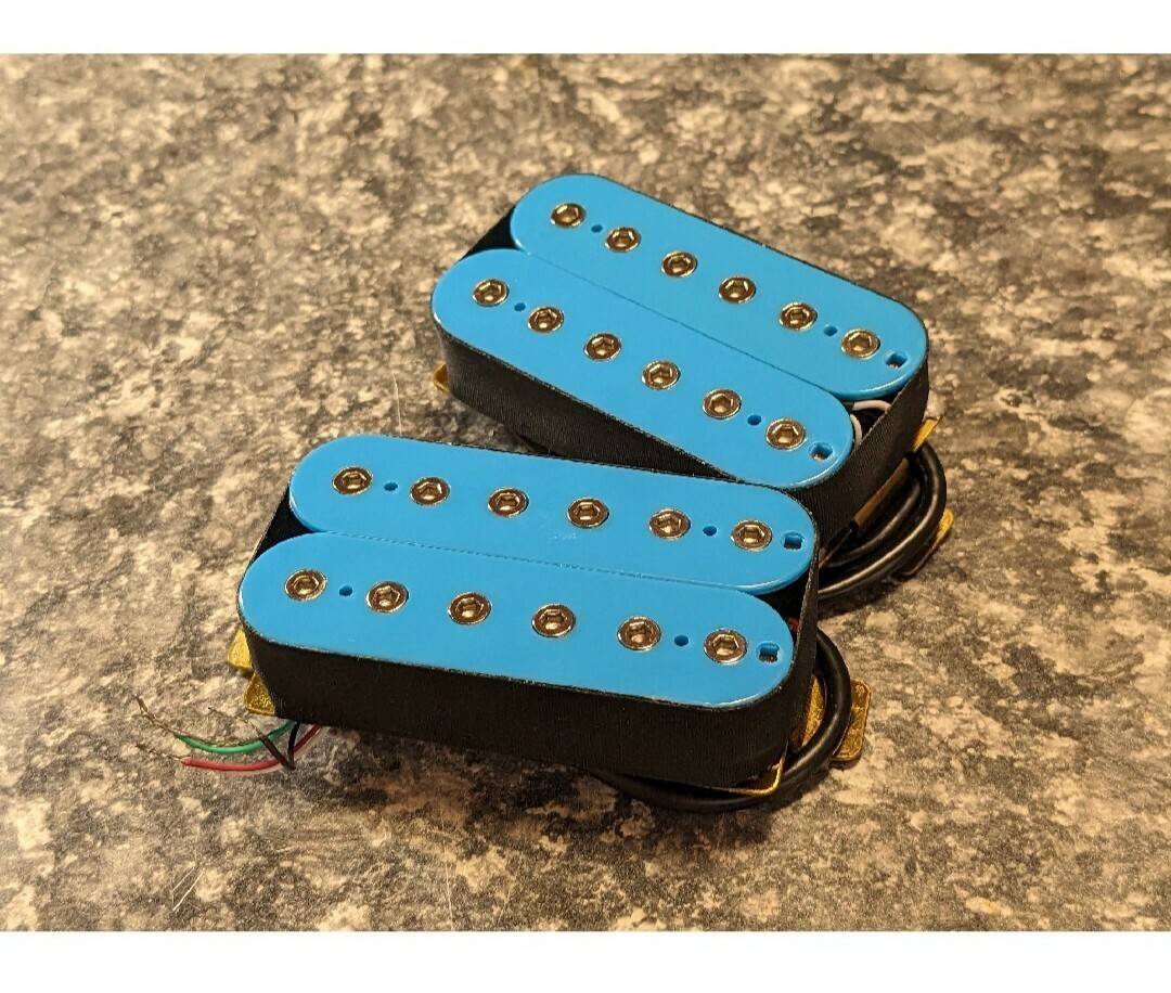 ハムバッカー ピックアップ PU×2 SET ヘクサポールピース 水色拍卖