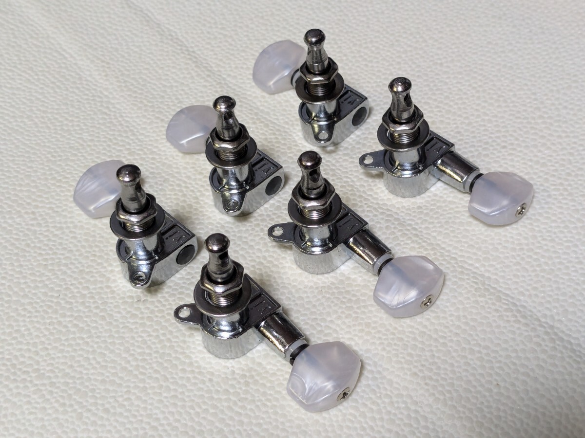 ギター用 ペグ 3:3 未使用品 ホワイトパーロイドボタン 拍卖