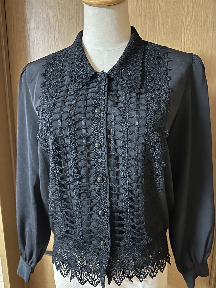 ◇Jchonmone クラシカル 花刺繍レース ブラウス 9Rサイズ◇古着レトロヴィンテージ拍卖