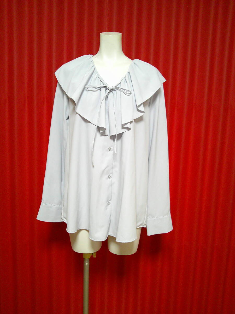 808 GU♪ フリル付き長袖ブラウス ゆったり長袖ブラウス L拍卖