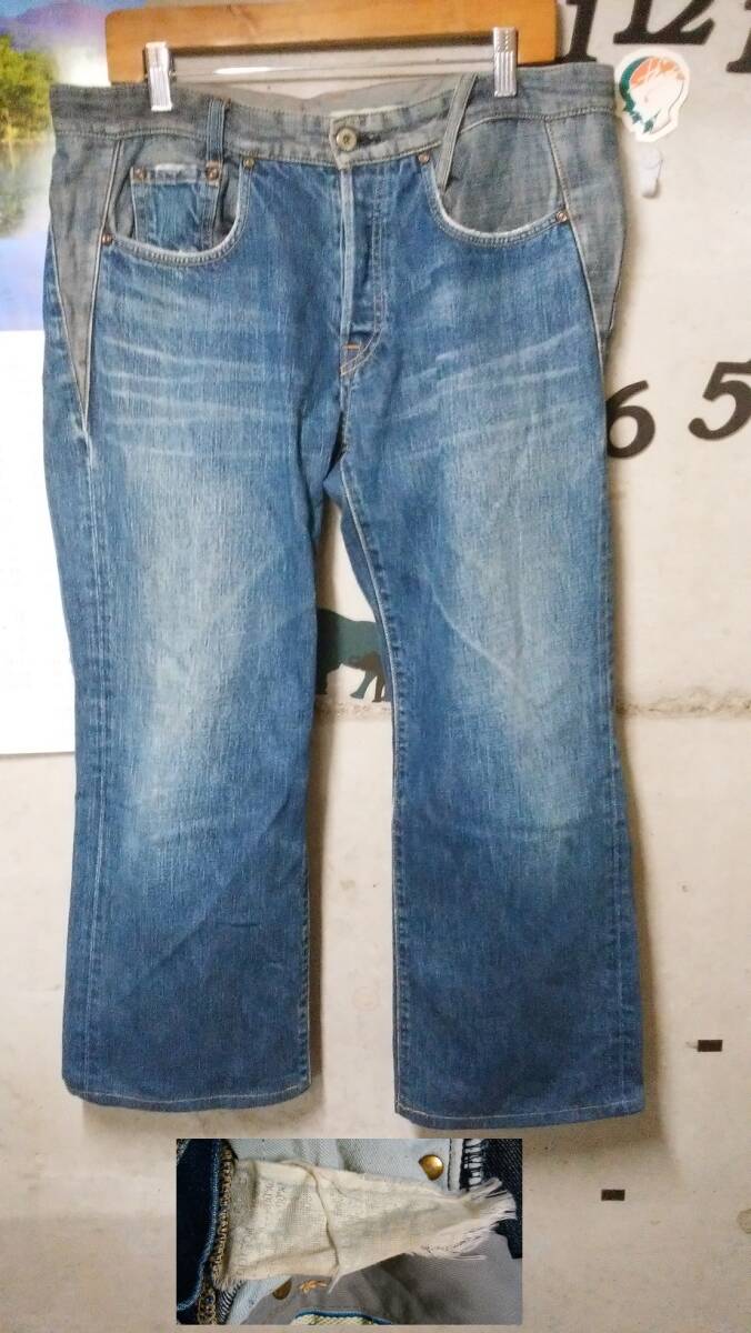 HECTIC ボタンフライ切替しデニムパンツ ブルー ヘクティク拍卖