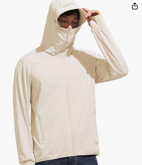 ラッシュガード メンズ UVカット パーカー 薄手 長袖 軽量 涼しい 日焼け止め 水着 紫外線対策 ベージュ サイズL拍卖