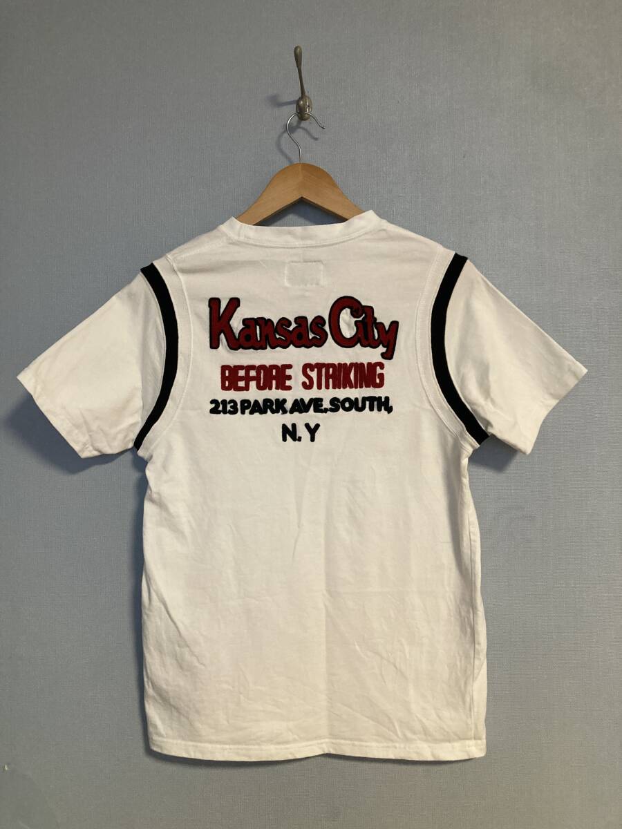 ★HOUSTON ヒューストン 刺繍入り Tシャツ M ホワイト ボーリングシャツ アメカジ拍卖