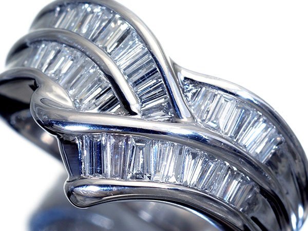 【ジュエリー極】ジュエリーマキ 豪華V字デザイン 良質天然ダイヤモンド1.00ct 高級Pt850リング h7699uo【送料無料】拍卖