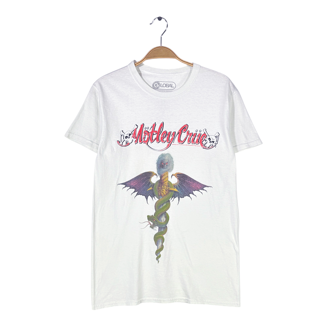 【送料無料】モトリークルー Tシャツ ロックTシャツ ドクターフィールグッド ホワイト バンT MOTLEY CRUE メンズS 古着 @AA9005拍卖