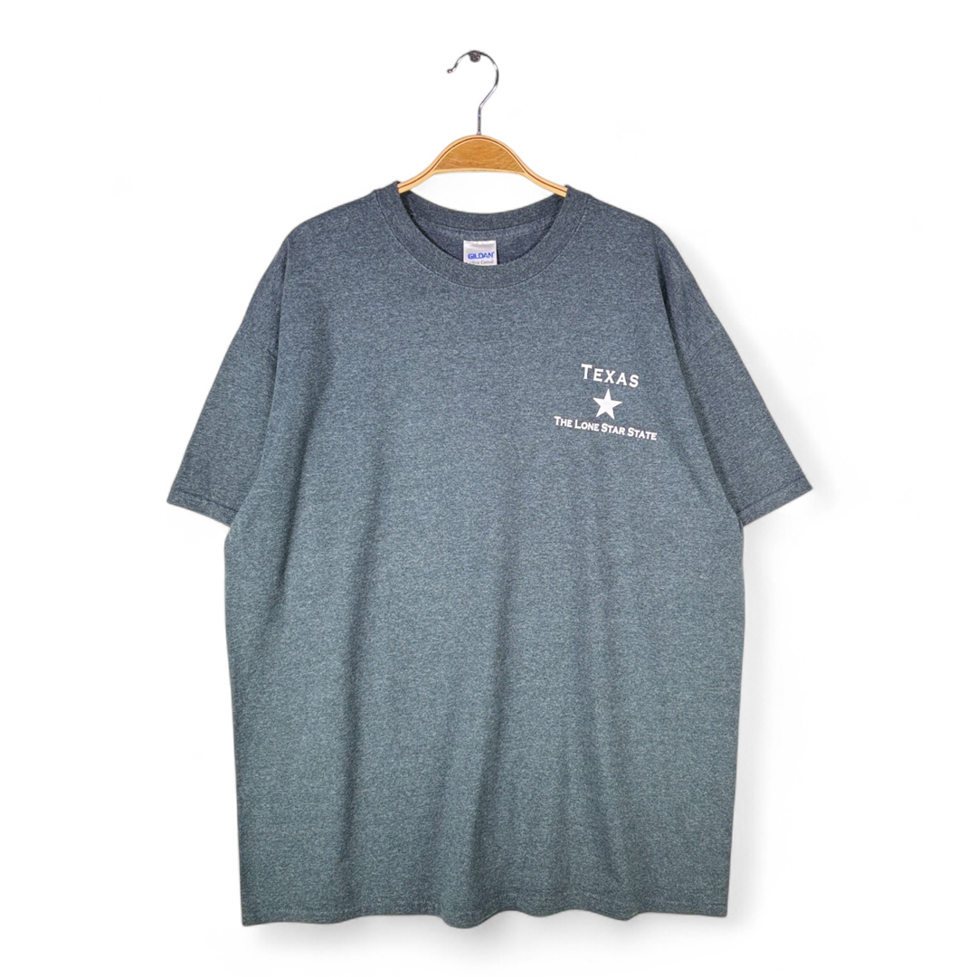 TEXAS THE LONE STAR STATE テキサス州 GILDAN 灰色 Tシャツ 大きいサイズ メンズXL相当 古着 @BZ9037拍卖