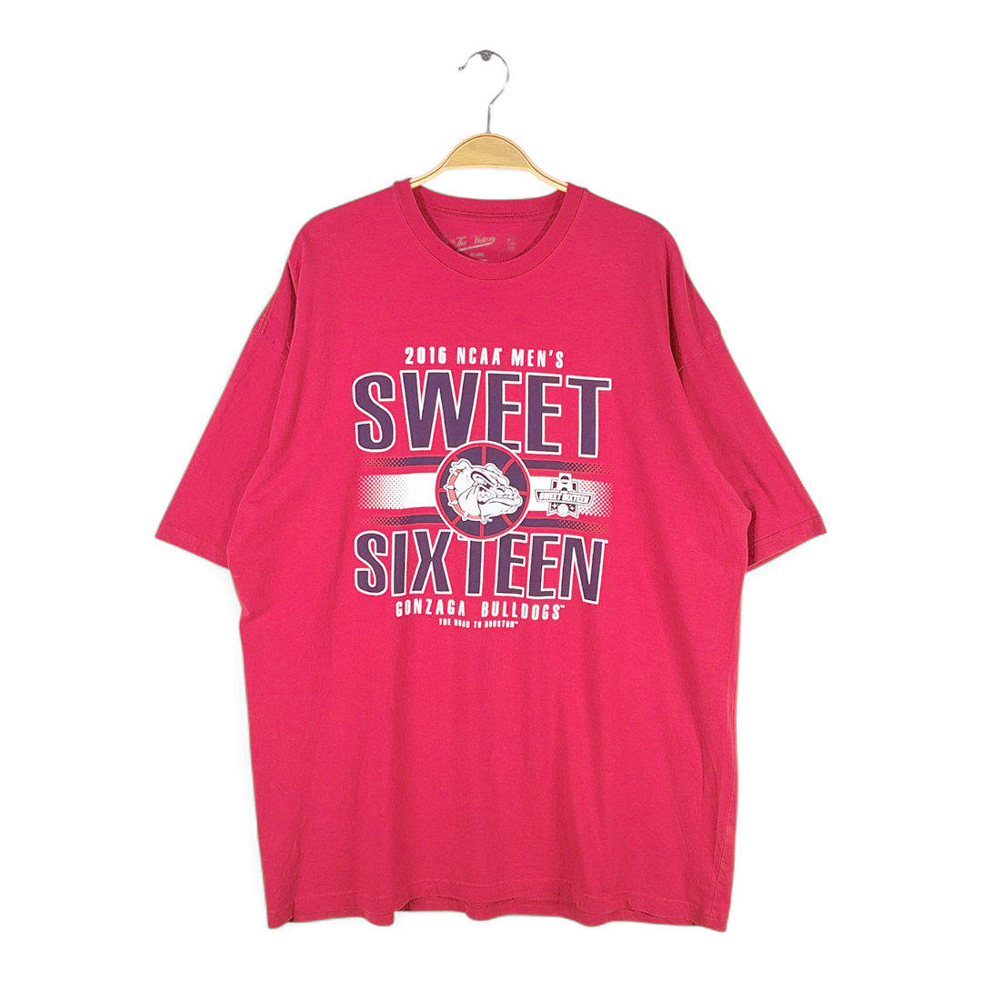 【送料無料】SWEET SIXTEEN バスケットボール Tシャツ カレッジプリント ゴンザガ大学 ブルドッグ レッド 大きいサイズ XXL 古着 @BZ9051拍卖