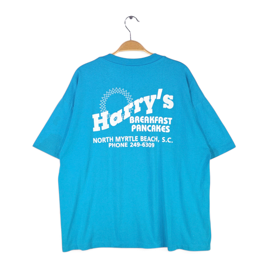 【送料無料】90s ヘインズ USA製 企業系 ヴィンテージTシャツ HEVYWEIGHT バックプリント エメラルドブルー HANES サイズXL 古着 @BZ9056拍卖