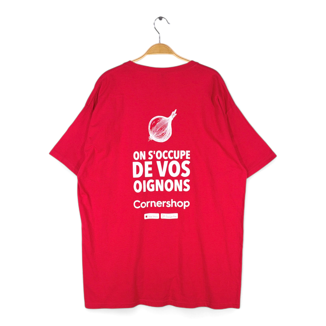 【送料無料】企業系 オニオン アプリ APPSTORE GOOGLEPLAY Tシャツ APPSTORE 大きいサイズ 赤色 レッド メンズXL 古着 @BZ9063拍卖