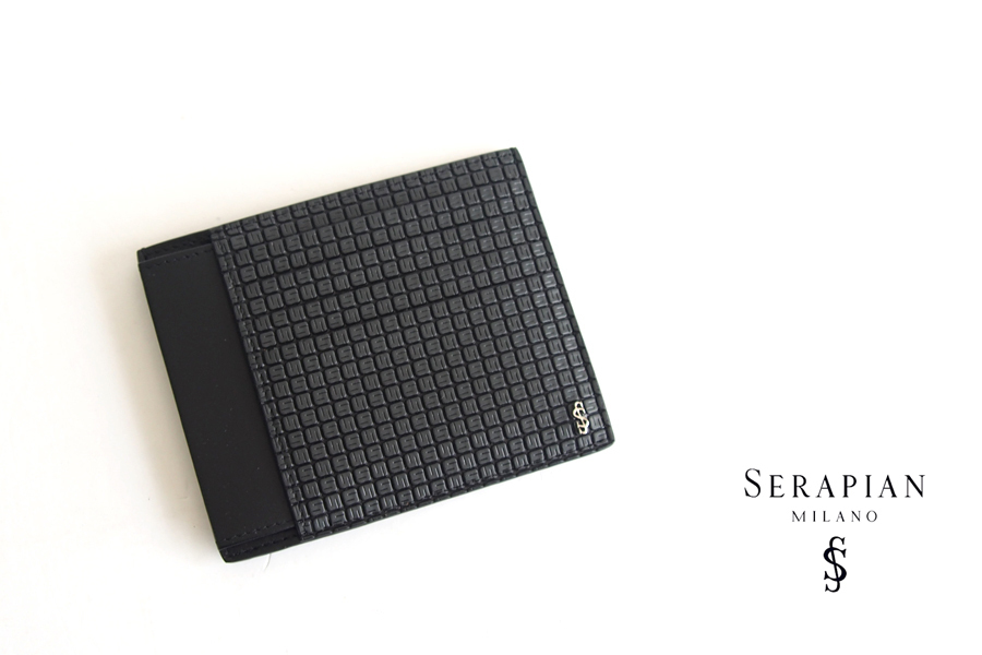 送料無料★新品|未使用|セラピアンミラノ|Serapian |ステパンカードケース|PVC型押し|グレイ拍卖