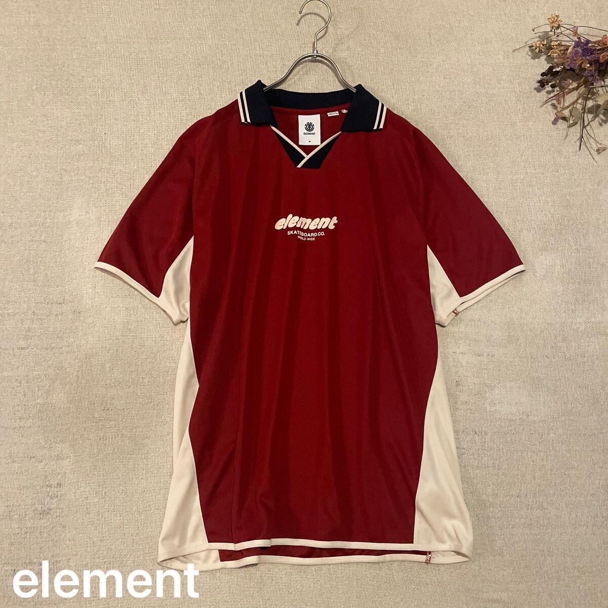 エレメント Tシャツ ゲームシャツ スケートボード  ユニフォーム 半袖 メンズMサイズ 美品 element スケボー トップス ウエア拍卖