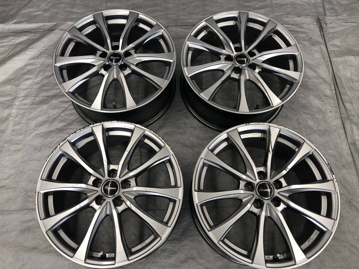 ★□2508-164A Exceeder 17インチ 7J +45 PCD100 5穴 4本セット プリウス ウイッシュ 86 レクサスCT BRZ 等 拍卖