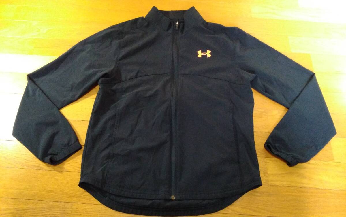 UNDER ARMOUR アンダーアーマー 薄手ジャケット SIZE:MD 黒 オレンジ 送料215円~拍卖
