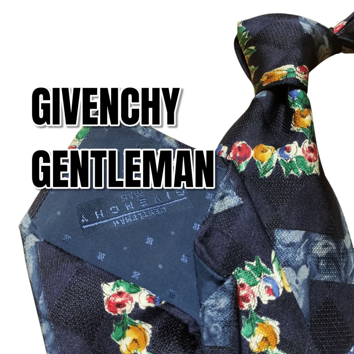 GIVENCHY GENTLEMAN ネイビー系 総柄 イタリア製拍卖