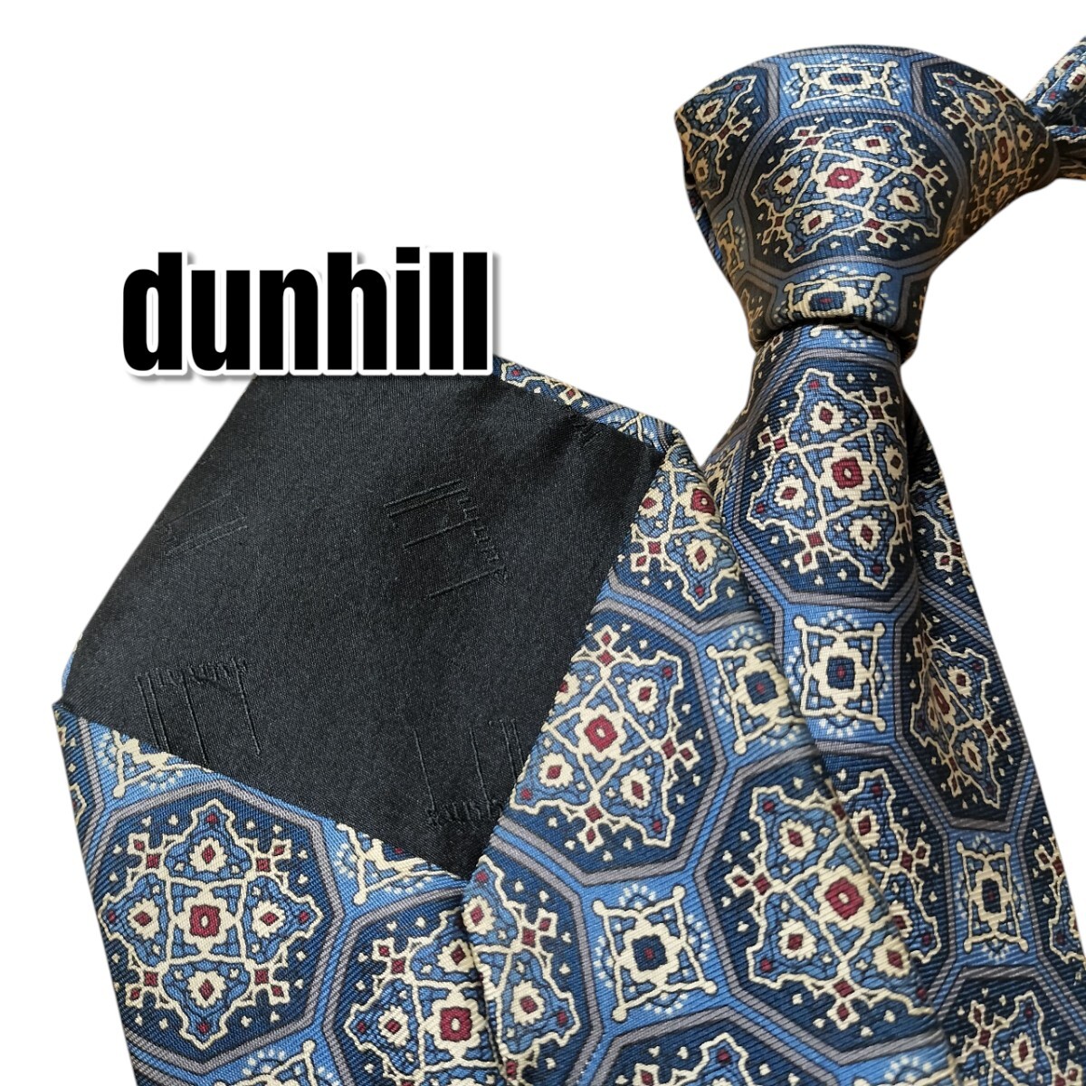 dunhill ダンヒル ブルー系 総柄 イタリア製拍卖