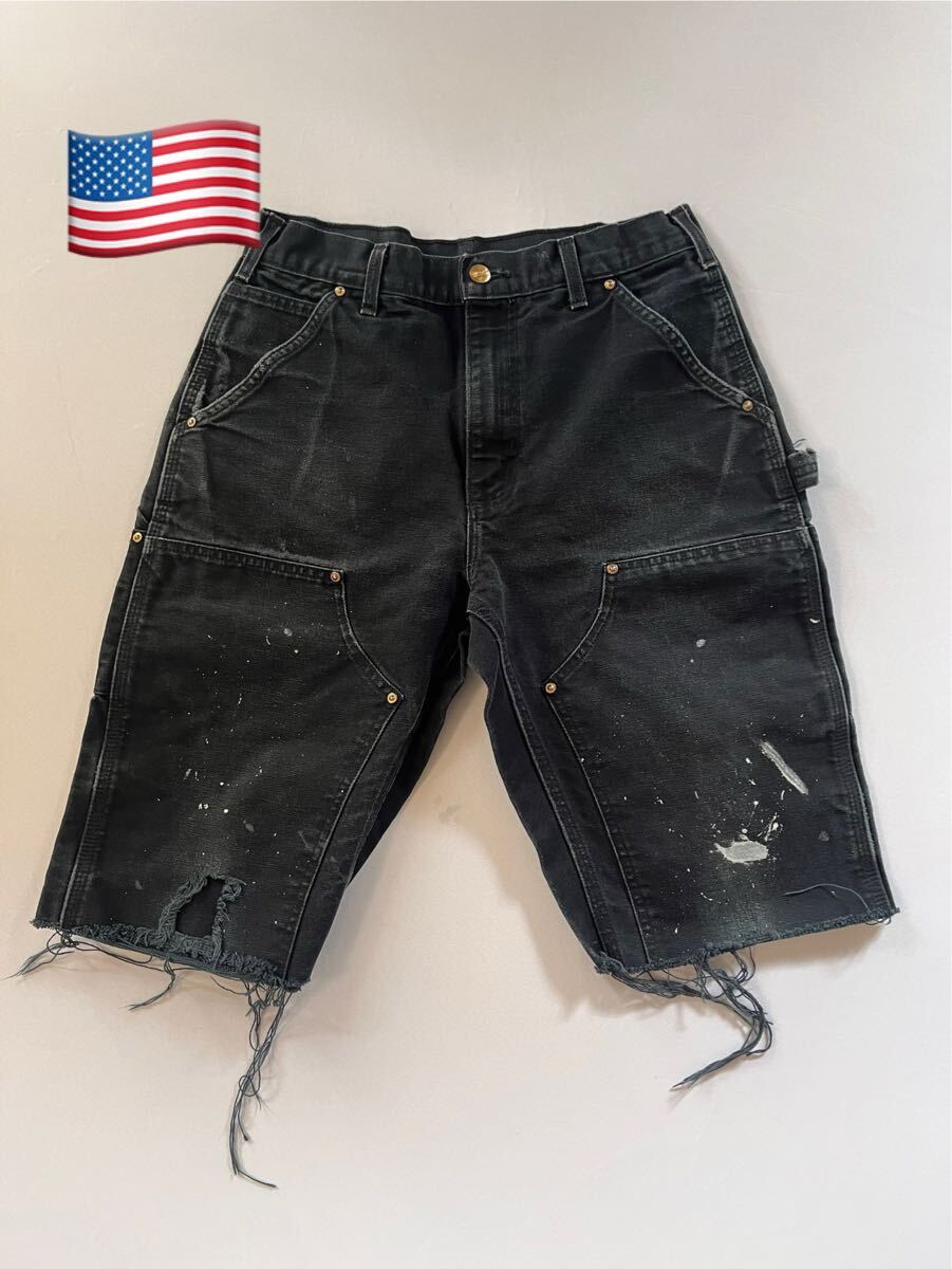 USA製!carhartt douale knee カットオフ ショーツ アメリカ製 MADE IN USA カーハート ダブルニー 拍卖